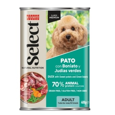 Lata de comida para cão Picart Select com pato, boniato e judías verdes