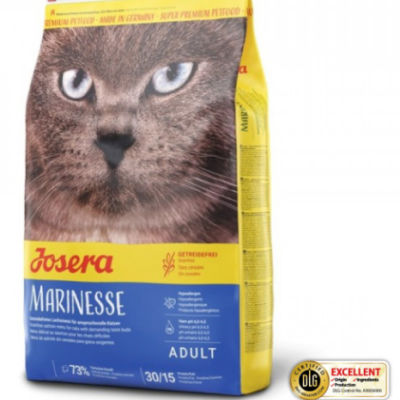 Sacola de ração Josera Marinesse Adulto para gatos com imagem de gato cinza