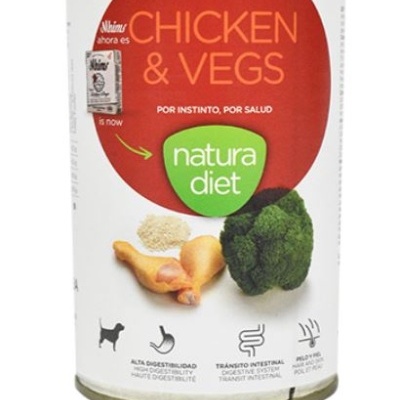 Lata de comida para cães Natura Diet Chicken & Vegs com frango, brócolo e arroz