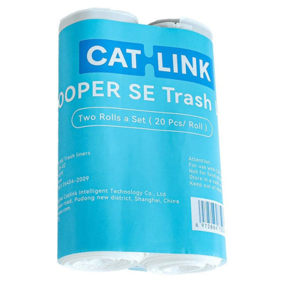 Pacote de sacos de lixo CAT LINK azul com texto branco