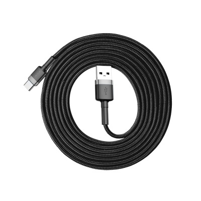Baseus USB / USB-C QC3.0 2A 2M Preto-Cinzento