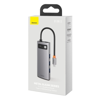 Hub 5 in 1 Metal Gleam Series, USB-C to 3x USB 3.0 + HDMI + Type-C PD