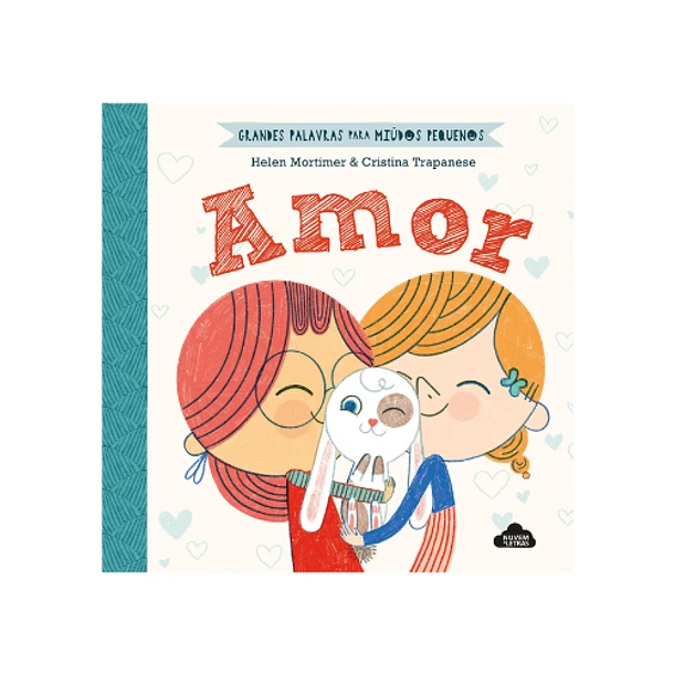 Amor | Nuvem de Letras Capa de livro infantil Amor com ilustração de crianças e coelho