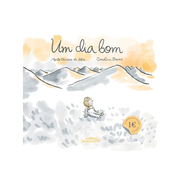 Um dia bom | Livros Horizonte Capa de livro Um dia bom com ilustração e texto em tons pastel