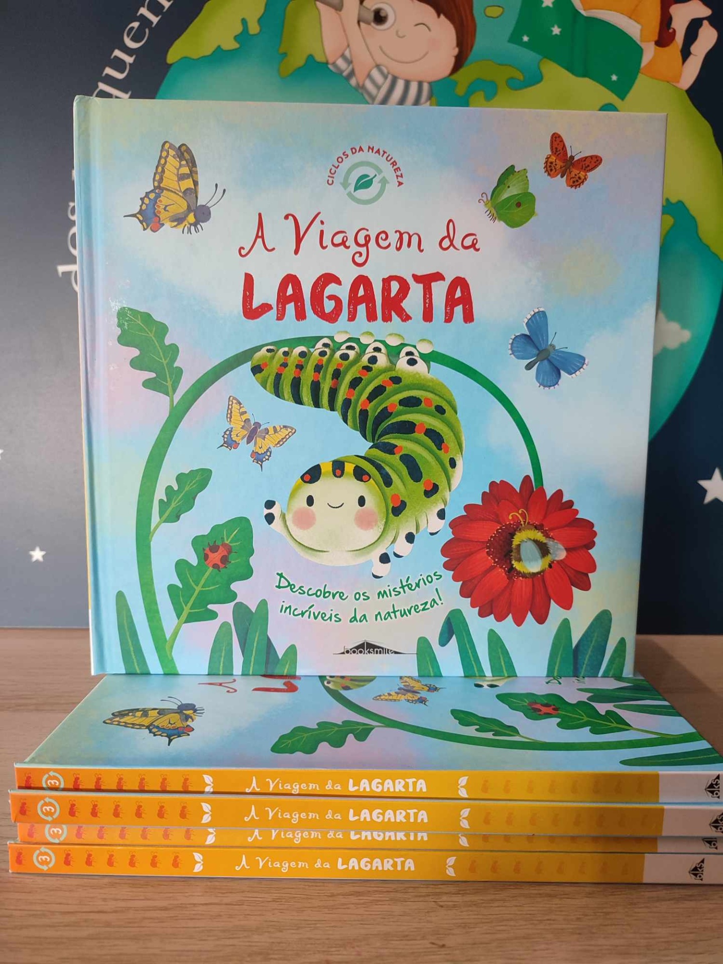 Livro infantil a viagem da lagarta da editora Booksmile