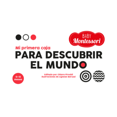 Embalagem do produto educativo Baby Montessori Mi primera caja PARA DESCUBRIR EL MUNDO para bebés 0-12 meses
