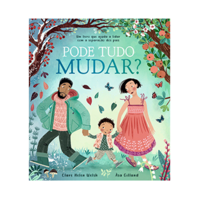 Capa de livro infantil colorida com três personagens e texto em português