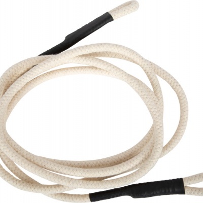 Cabo têxtil branco com extremidades pretas