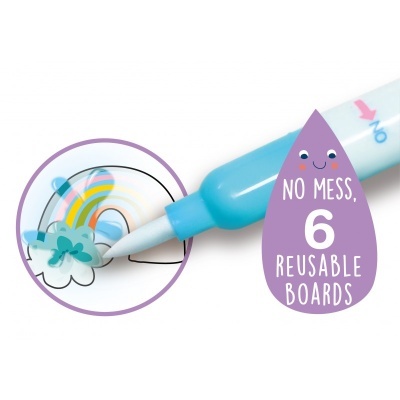 Marcador azul claro para quadros reutilizáveis com desenho a ser pintado