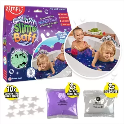 Kit Slime Galaxy Bath da Zimpli com estrelas e pós para fazer slime