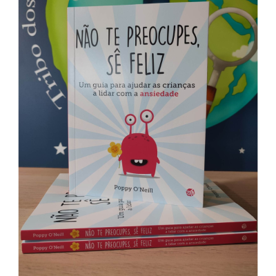 Capa de livro infantil sobre ansiedade com personagem vermelho e título em português