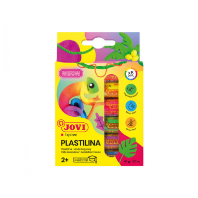 Conjunto de plastilina JOVI Explore em embalagem colorida com seis palitos neon