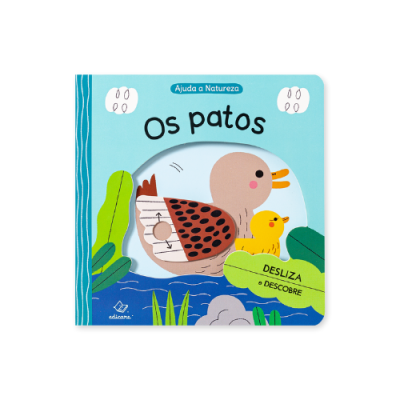 Capa de livro infantil 'Os patos' com ilustrações de patos e plantas