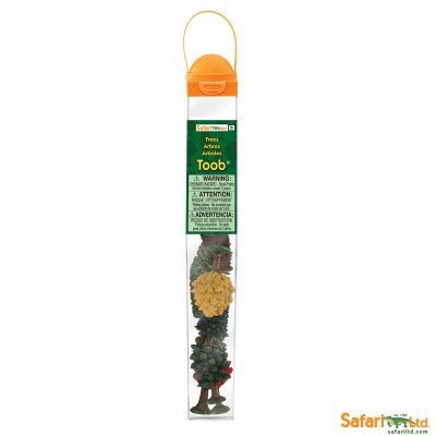 Embalagem transparente com três miniaturas de árvores Safari Ltd Toob