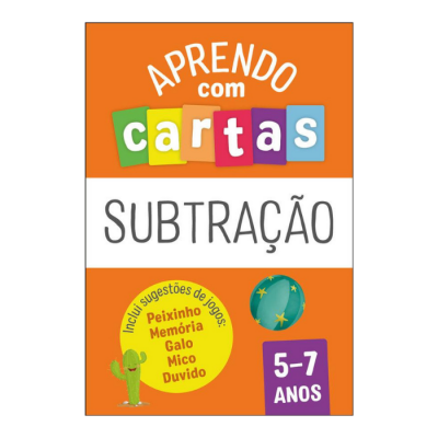 Caixa de jogo educativo Aprendo com cartas Subtração para crianças 5-7 anos