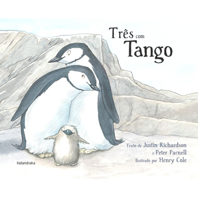 Capa de livro infantil com três pinguins desenhados e texto em português