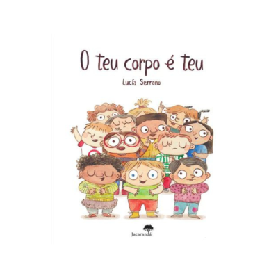 Capa de livro infantil com ilustração de dez crianças e título em português