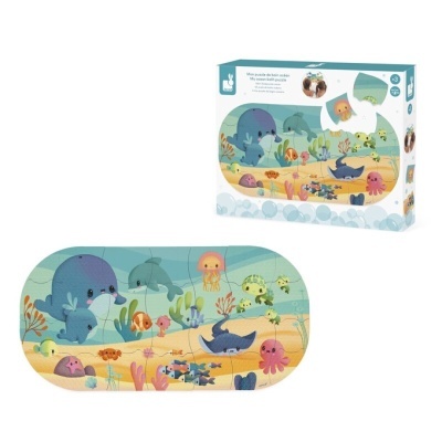 Quebra-cabeças infantil de animais marinhos com embalagem