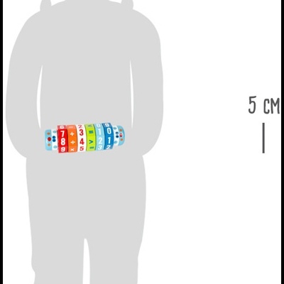 Rolo plástico colorido com números e símbolos de matemática para crianças