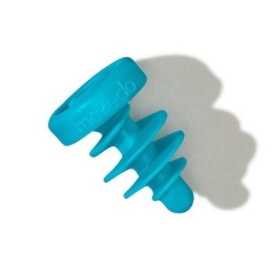 Tampão de ouvido azul turquesa em silicone com design em espiral