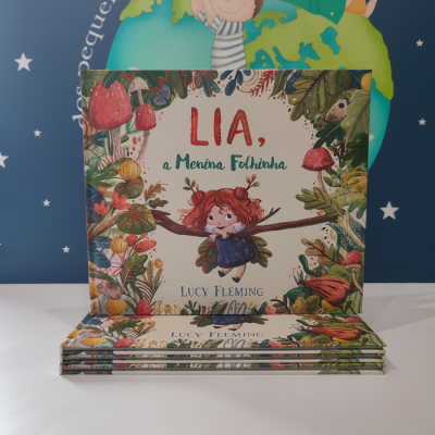 Capa do livro infantil Lia, a Menina Folhinha com ilustração de menina e vegetação