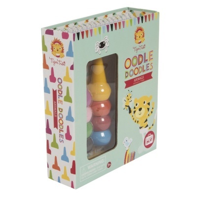 Jogo de argolas para encaixar DOODLE DOODLES ANIMAIS com janela transparente e ilustrações de animais