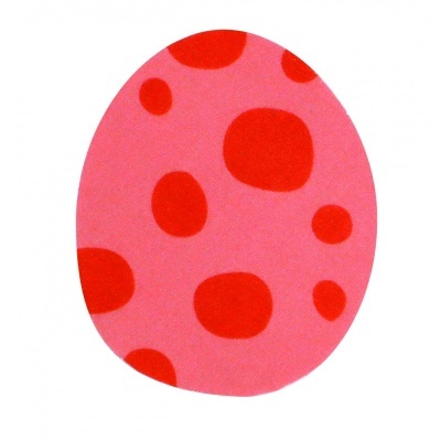 Ovo rosa com manchas vermelhas