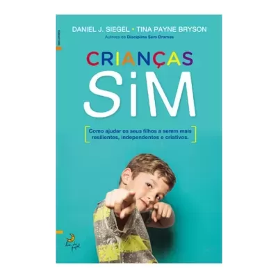 Capa de livro azul com título Crianças Sim e imagem de criança a apontar