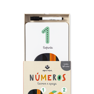 Cartões educativos para aprender números com marcador e ilustrações de animais