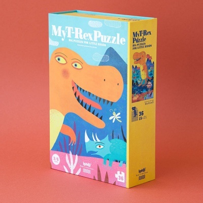 Embalaem do quebra-cabeças My T-Rex Puzzle com dinossauros coloridos