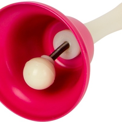 Campainha manual com sino vermelho e manípulo branco