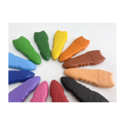 Marcadores de livros em silicone coloridos em forma de coruja dispostos em círculo