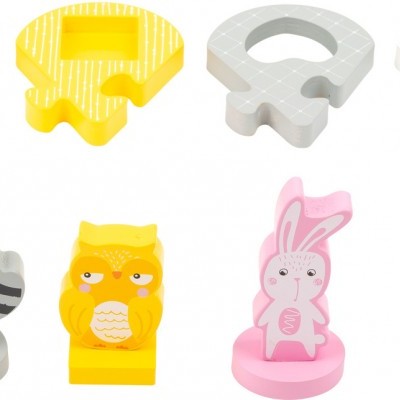 Portacopos coloridos em forma de cabeça de animais