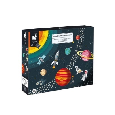 Caixa de puzzle sistema solar com 100 peças para crianças