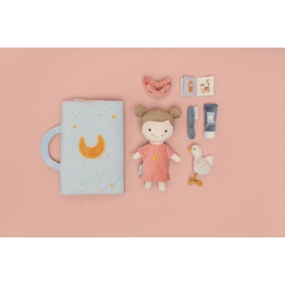 Conjunto de brinquedos para bebé com livro de pano, boneca, patinho, meias, fralda e livro ilustrado