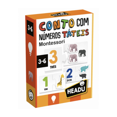 Embalagem colorida do jogo Montessori de números táteis para crianças