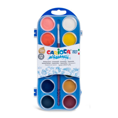 Estojo de aguarelas CARIOCA com 12 cores e pincel