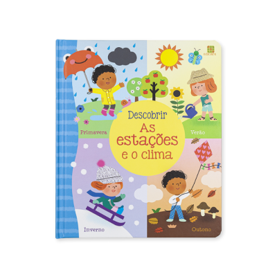 Capa de livro infantil sobre estações do ano e clima