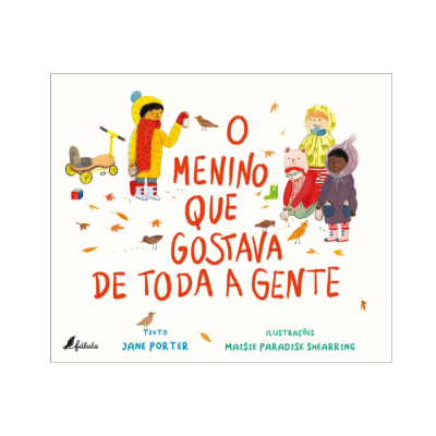 Capa de livro infantil com título e ilustrações de três crianças com roupas de inverno