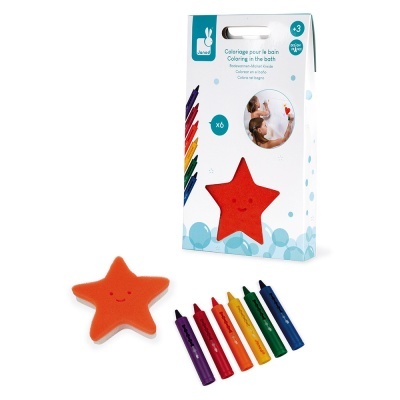 Conjunto de coloração para banho com estrela e lápis de cor