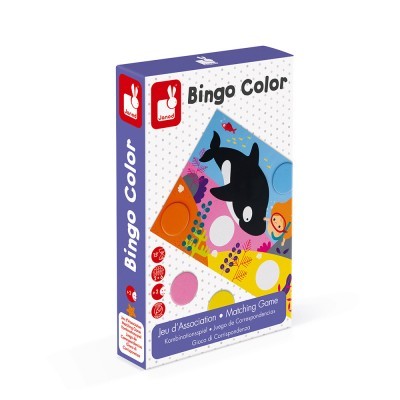 Caixa de jogo Bingo Color com imagem de orca e peixe coloridos
