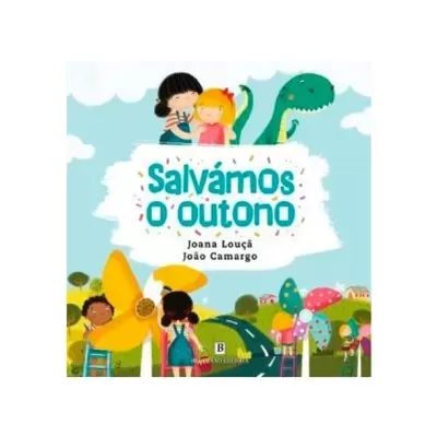 Capa de livro infantil Salvámos o outono com ilustrações coloridas e título em azul
