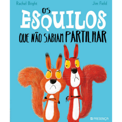 Capa de livro com título e duas ilustrações de esquilos alaranjados zangados