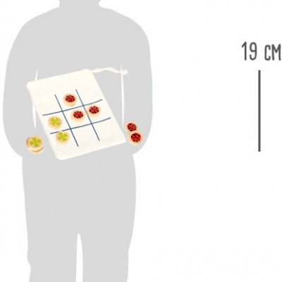 Jogo da velha portátil com tabuleiro e peças decoradas