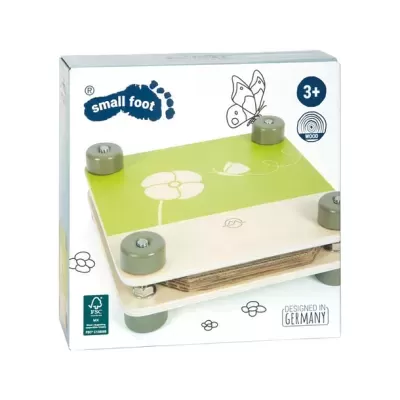 Produto de madeira small foot para crianças com design de flor e borboleta