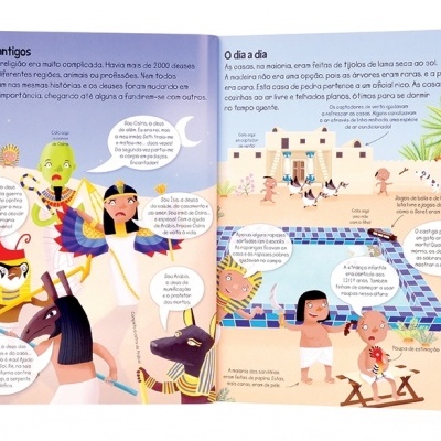Livro infantil sobre deuses egípcios com ilustrações e texto em português.