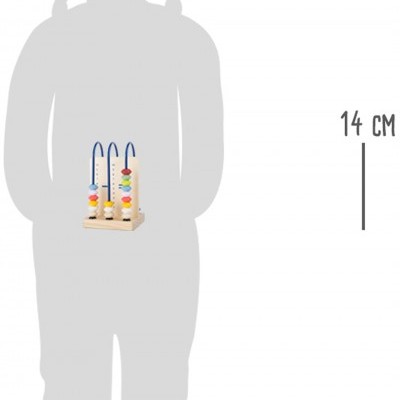 Brinquedo de ábaco de madeira com contas coloridas