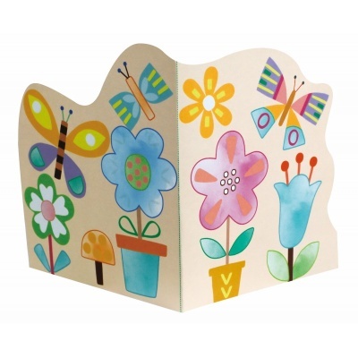 Proteção para fogão com flores e borboletas coloridas