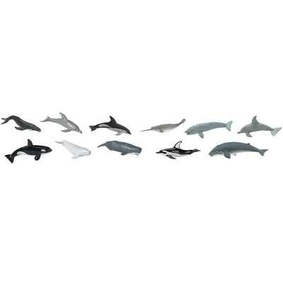 Conjunto de figuras de animais marinhos em vários tons de cinza, preto e branco