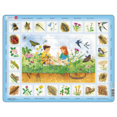 Quebra-cabeças infantil Larsen com crianças e insectos